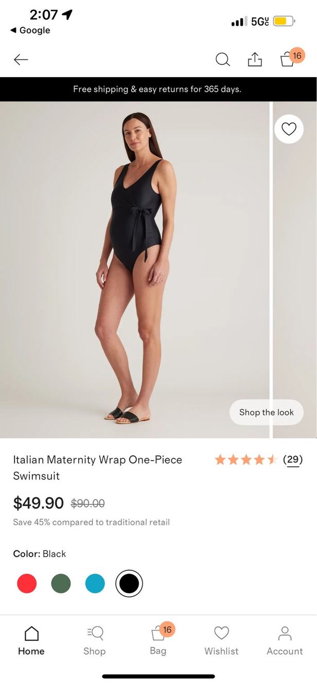 New Quince Italian Maternity Wrap One-Piece Swimsuit Size Medium